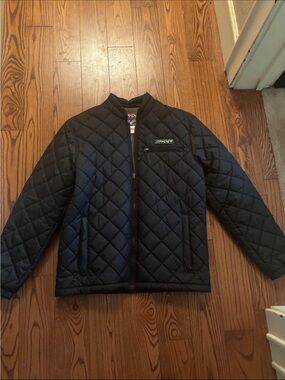 Spyder Black Jacket with Red Trim Logo Patch